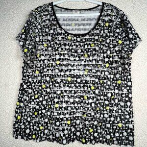 CATO Women's Eyelash Layered Top with short flutter sleeves, Size 18/20W